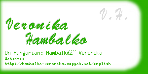 veronika hambalko business card